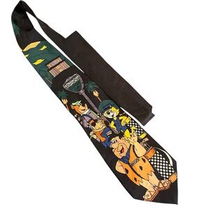 Cartoon Network Hanna Barbera Silk Necktie Flintstone Vintage